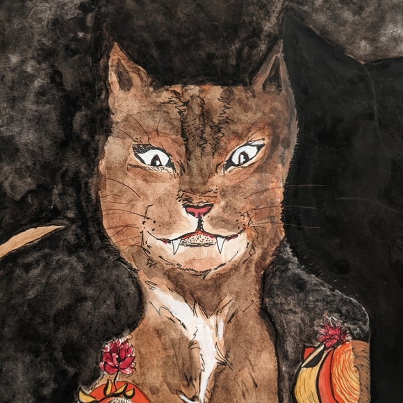 ORIGINAL HANDPAINTED WATERCOLOR "Mirror image" - Picture 7 of 8